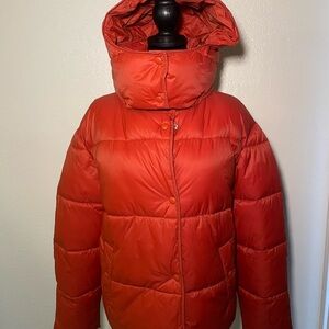 J. Crew Women's Vibrant Red Puffer Coat